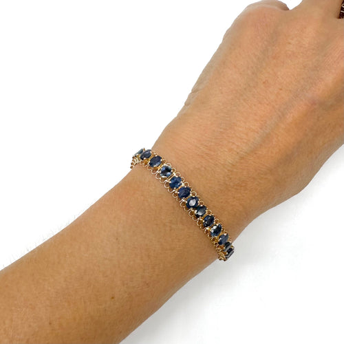 Bracelet Bracelet en or jaune 750 et saphirs 58 Facettes Z15B51418