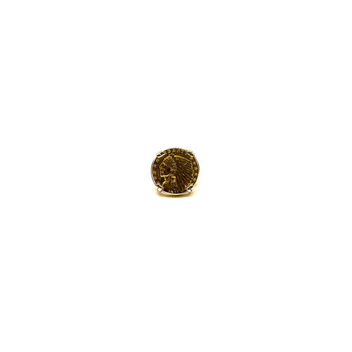Bague 54 Chevalière porte-pièce tête d’Indien en or jaune 750 58 Facettes Z1351731