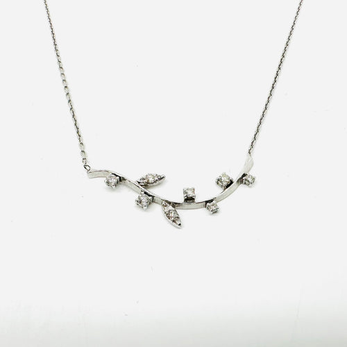 Collier Collier en or blanc 750 et diamants 0,20 ct 58 Facettes Z1351617