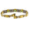 Bracelet Bracciale en or jaune et blanc avec émeraudes et diamants 58 Facettes G3838