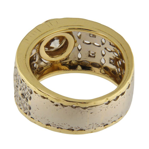 Bague Anello fascia en or jaune et blanc avec diamants 58 Facettes G3889