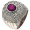 Bague Anello en or blanc avec rubis 1,05 ct et diamants 1,84 ct 58 Facettes G3706