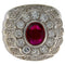 Bague Anello en or blanc avec rubis 1,05 ct et diamants 1,84 ct 58 Facettes G3706