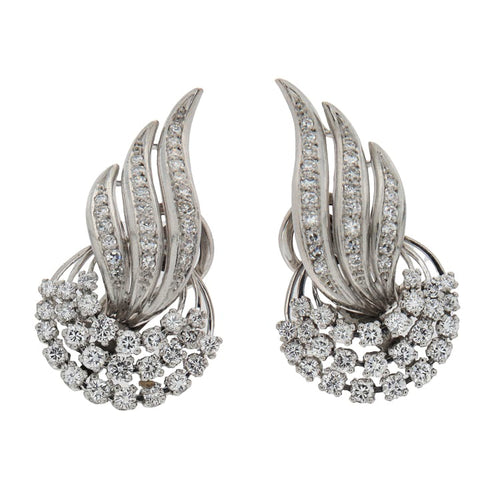 Boucles d'oreilles Orecchini en or blanc avec diamants 2,65 ct 58 Facettes G3742