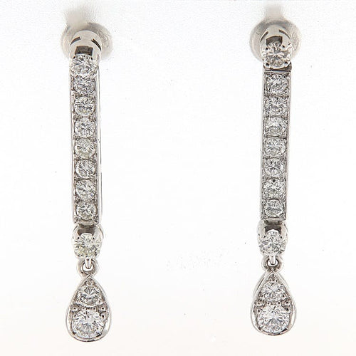 Boucles d'oreilles Orecchini pendenti en or blanc avec diamants taille brillant 58 Facettes G3774
