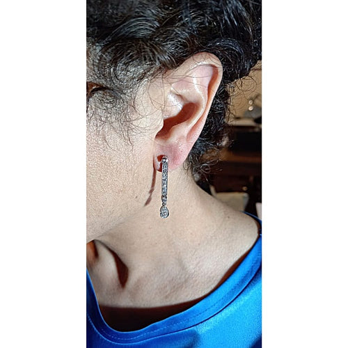 Boucles d'oreilles Orecchini pendenti en or blanc avec diamants taille brillant 58 Facettes G3774