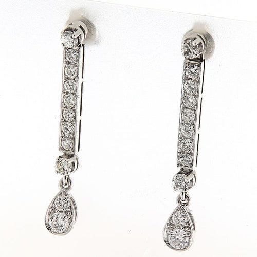 Boucles d'oreilles Orecchini pendenti en or blanc avec diamants taille brillant 58 Facettes G3774