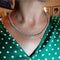 Collier Girocollo tennis en or blanc avec diamants 11,83 ct 58 Facettes G3801