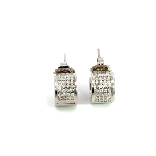 Boucles d'oreilles Boucles d’oreilles en or blanc 14 carats et diamants 58 Facettes UN0036