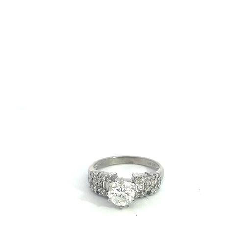 Bague White Gold Diamond Ring 58 Facettes UN0148