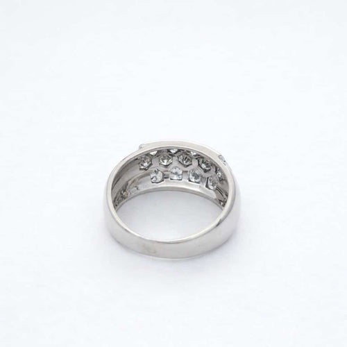 Bague 51 Bague motif nid d’abeille en or blanc et diamants 58 Facettes 16705