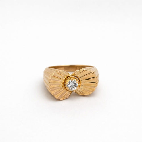 Bague 53 Bague éventail en or jaune 18 carats et diamant 58 Facettes 17189