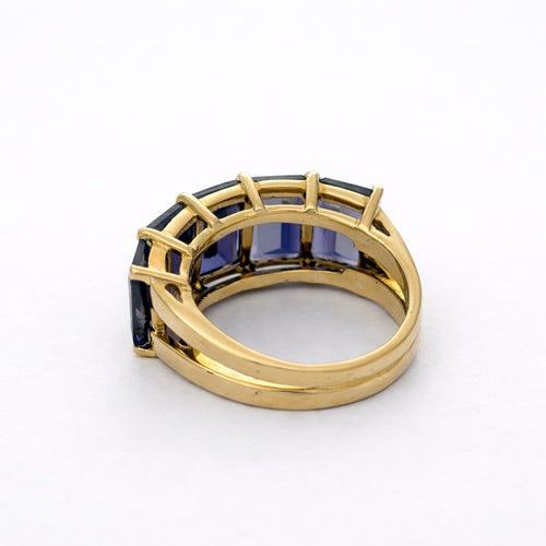Bague 52 Bague en or jaune 18 carats et iolites 58 Facettes 5583