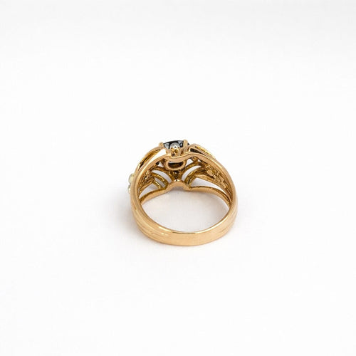 Bague 55 Bague rétro en or jaune 18 carats et saphir 58 Facettes 18697