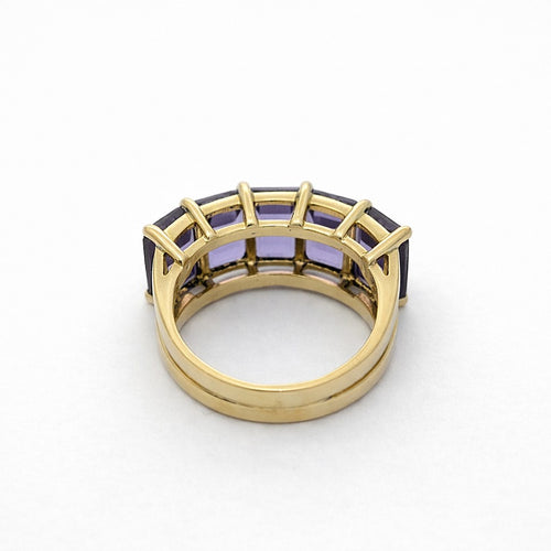 Bague 53 Bague en or jaune 18 carats et améthystes 58 Facettes 5575