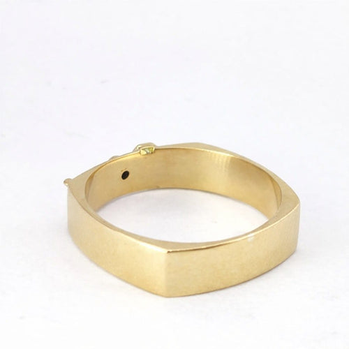 Bague 54 Bague géométrique en or jaune 18 carats et diamant 58 Facettes 5623