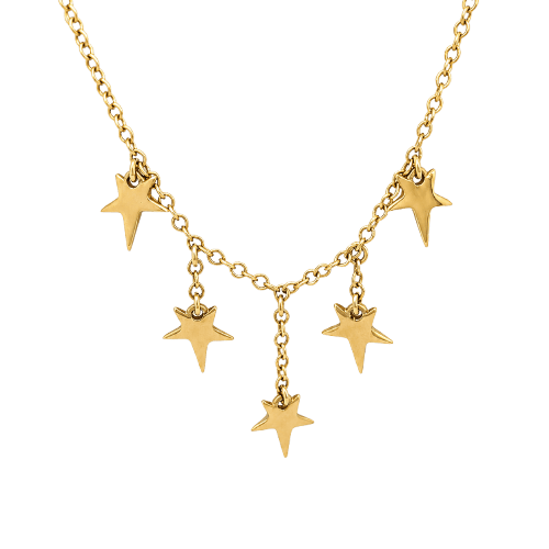 Collier Collier à pampilles étoiles en or jaune 58 Facettes 24802