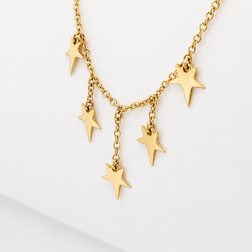 Collier Collier à pampilles étoiles en or jaune 58 Facettes 24802