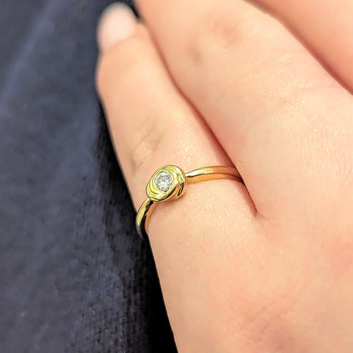 Bague 50 Bague solitaire florale en or jaune et diamant 58 Facettes 25042