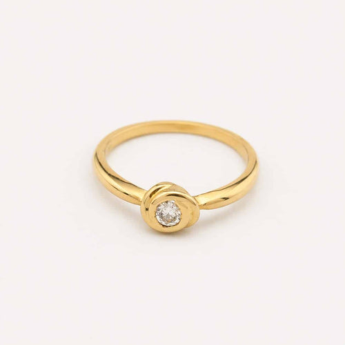 Bague 50 Bague solitaire florale en or jaune et diamant 58 Facettes 25042