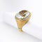 Bague 55 Bague cocktail en or jaune avec topaze et diamants 58 Facettes 25024
