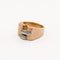 Bague 56 Tank - Bague en or rose et or blanc avec diamants 58 Facettes 25376