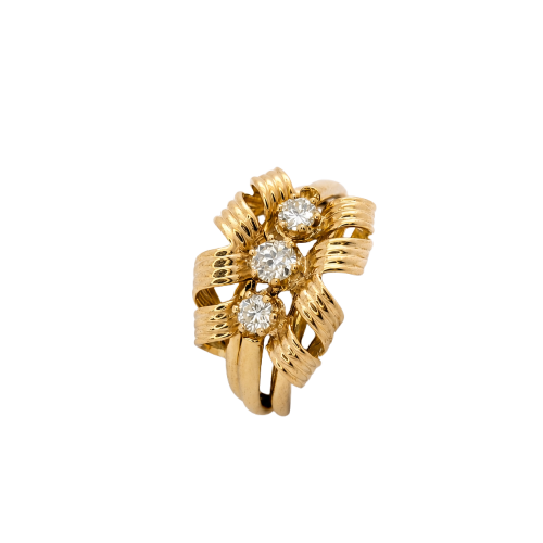 Bague 58 Bague ruban en or rose et diamants 58 Facettes 25483