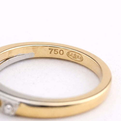 Bague 49 Bague en or jaune et or blanc 18 carats avec diamant 58 Facettes 26369