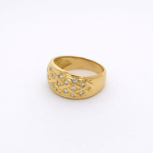 Bague 52 Bague dôme en or jaune et diamants 58 Facettes 26371