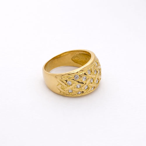 Bague 52 Bague dôme en or jaune et diamants 58 Facettes 26371