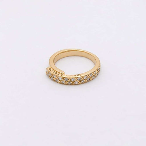 Bague 46 Guy Laroche - Alliance en or jaune et diamants 58 Facettes 26367