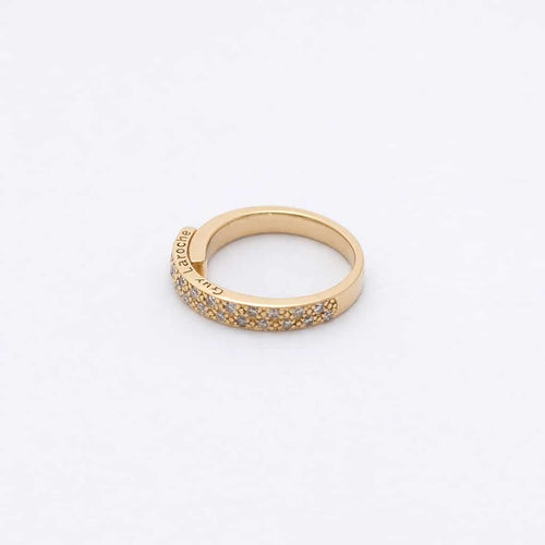 Bague 46 Guy Laroche - Alliance en or jaune et diamants 58 Facettes 26367