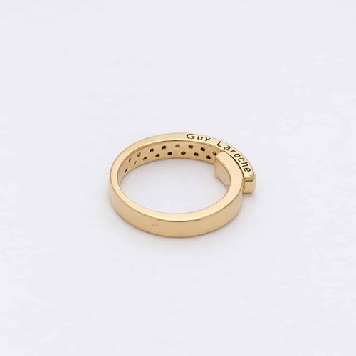 Bague 46 Guy Laroche - Alliance en or jaune et diamants 58 Facettes 26367
