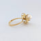 Bague 54 Bague florale en or jaune 18 carats et perle de culture 58 Facettes 27552