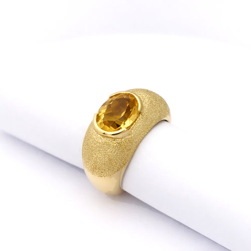 Bague 54 Bague citrine ovale en or jaune 18 carats 58 Facettes 28810