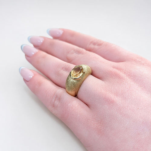 Bague 54 Bague citrine ovale en or jaune 18 carats 58 Facettes 28810