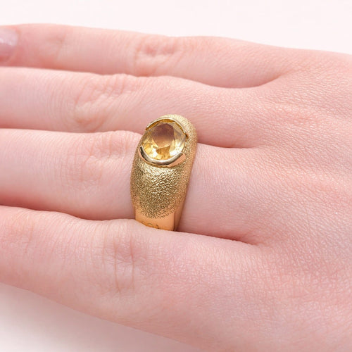 Bague 54 Bague citrine ovale en or jaune 18 carats 58 Facettes 28810