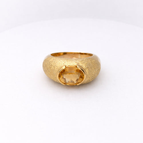 Bague 54 Bague citrine ovale en or jaune 18 carats 58 Facettes 28810