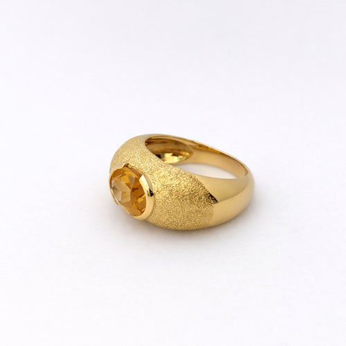 Bague 54 Bague citrine ovale en or jaune 18 carats 58 Facettes 28810