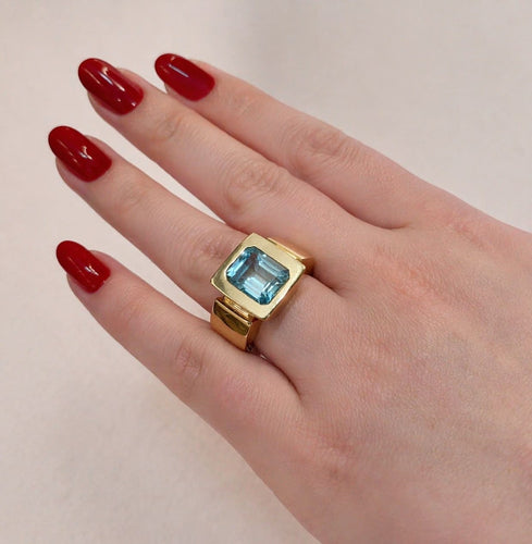 Bague 54 Didier Guérin - Bague en or jaune et topaze 58 Facettes 28815