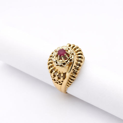 Bague 52 Bague en or rose et or blanc 18 carats avec rubis 58 Facettes 28993