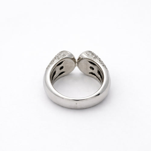 Bague 53 Bague ouverte en or blanc 18 carats et diamants 58 Facettes 28797
