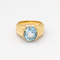 Bague 49 Bague en or jaune 18 carats et topaze bleue 58 Facettes 29045