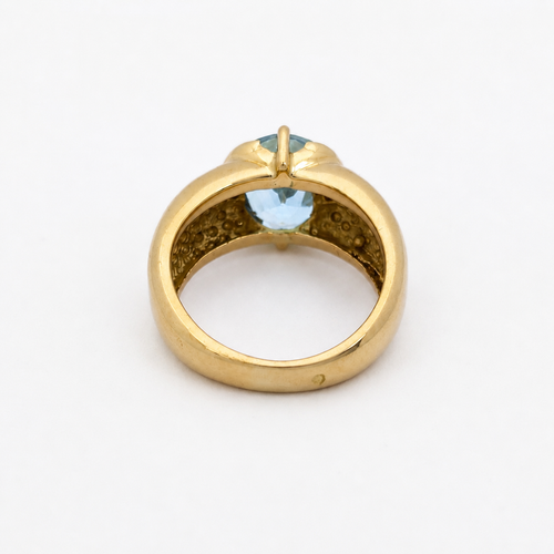 Bague 49 Bague en or jaune 18 carats et topaze bleue 58 Facettes 29045