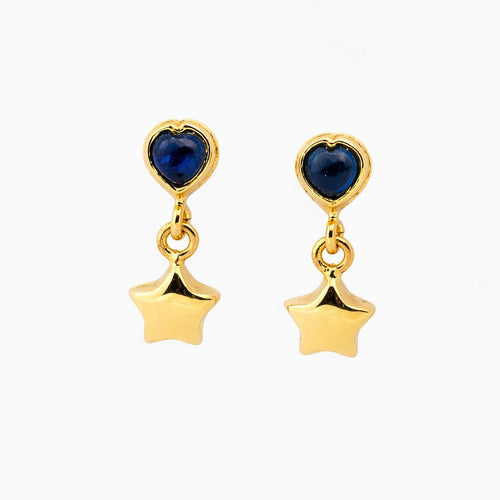Boucles d'oreilles Boucles d'oreilles étoiles en or jaune et saphirs 58 Facettes 28991