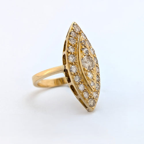 Bague 48 Marquise - Bague Art déco en or jaune et diamants 58 Facettes 29588