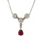 Collier Collier en or blanc 18 carats, diamants et rubis 58 Facettes 29573