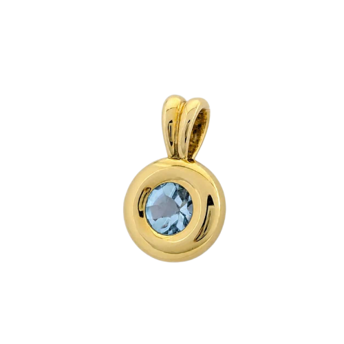 Pendentif Pendentif en or jaune 18 carats et topaze bleue 58 Facettes 29053