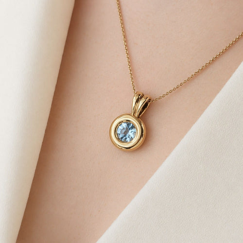 Pendentif Pendentif en or jaune 18 carats et topaze bleue 58 Facettes 29053