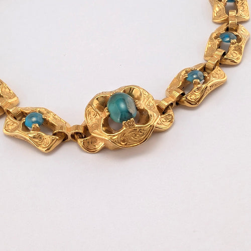 Bracelet Bracelet en or jaune 18 carats et turquoises 58 Facettes 27765